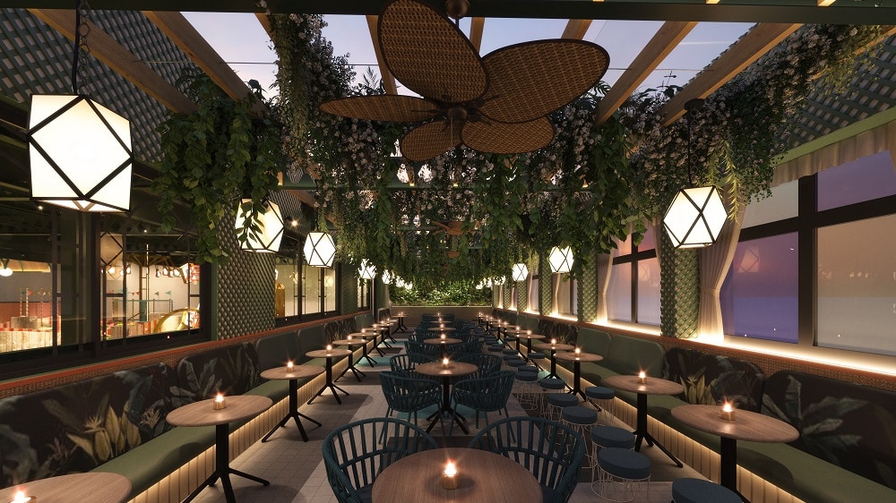 A render of The Terrace at Swingers Golf, West End 